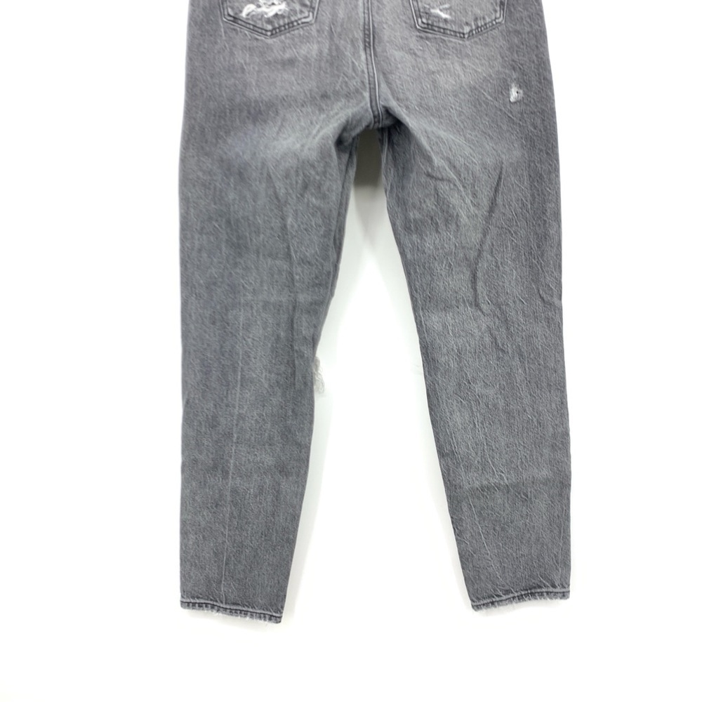 American Eagle Women Size 0 Jeans Mom Straight Pants Gray Distressed 100% Cotton - Picture 6 of 9